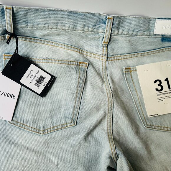 RE/DONE Women's Jeans Easy Straight Acqua Crop – Size 31, Inseam - 28 NWT - Picture 8 of 11